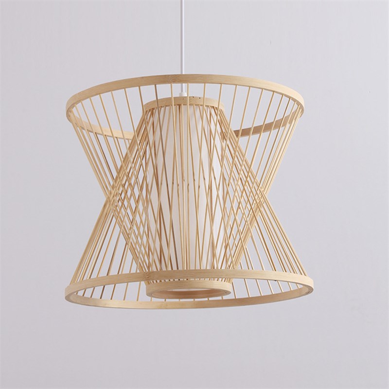 中式餐厅吊灯个性几何三角形餐厅卧室阳台竹灯笼东南亚茶楼竹子灯