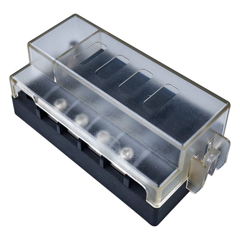 ATO保险丝一进4出4路汽车保险丝盒不带灯透明PC盖防尘5个保险丝片