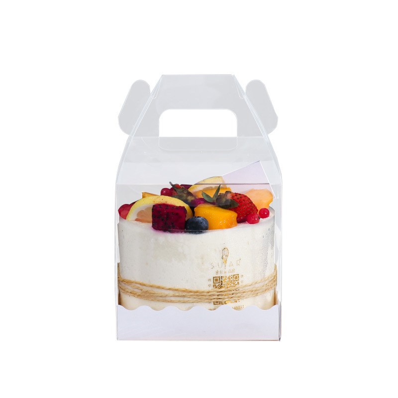 3寸4寸5寸手提蛋糕盒透明 四寸五寸爆浆方形生日蛋糕包装盒加高款