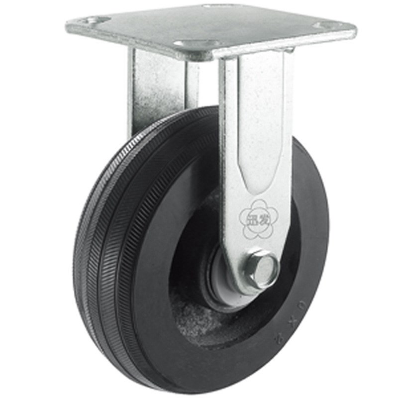 供应 迅发重型4寸5寸6寸8寸铁芯A型橡胶脚轮 静音万向脚轮