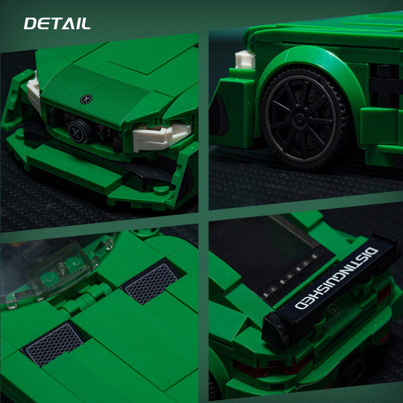 小角度JD064MOC砖块跑车拼装积木汽车模型8格车跨境迷你名车