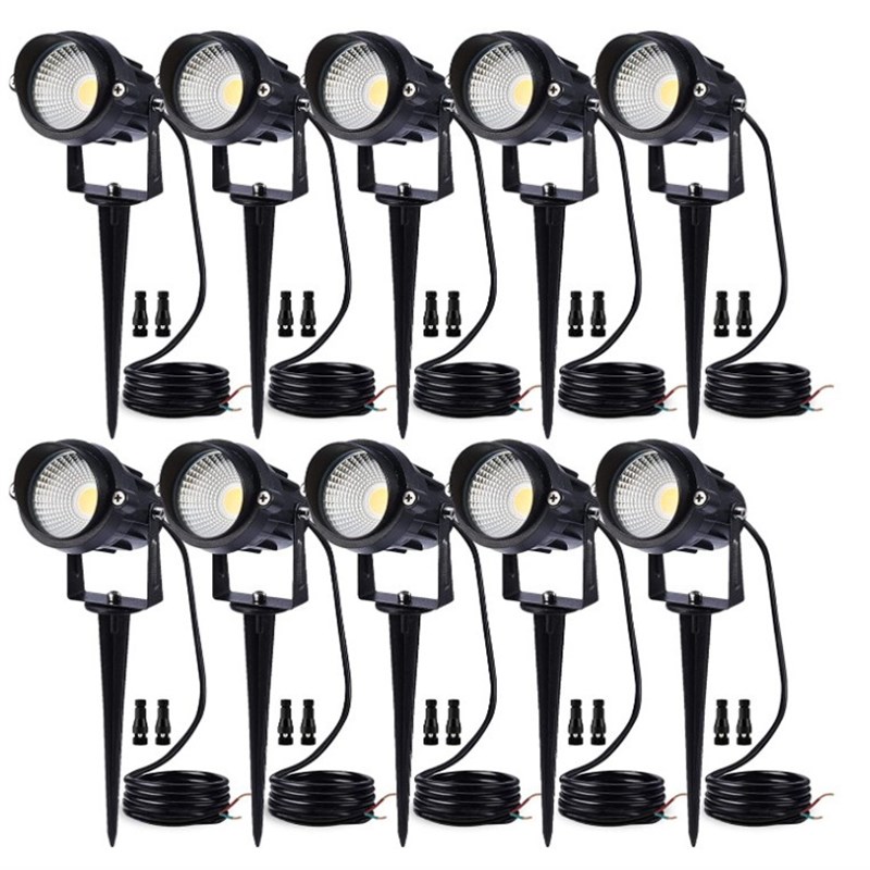 带斜口帽照树灯5w7w10w12w瓦插地灯地插灯埋地灯庭院灯12v24v宽压