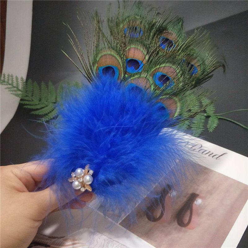 新款孔雀舞蹈头饰头花傣族舞孔雀羽毛古典舞演出儿童成人舞蹈头饰