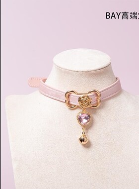 【BAY高端定制】真皮项圈骨头铃铛puppy女颈带K9脖圈定制choker