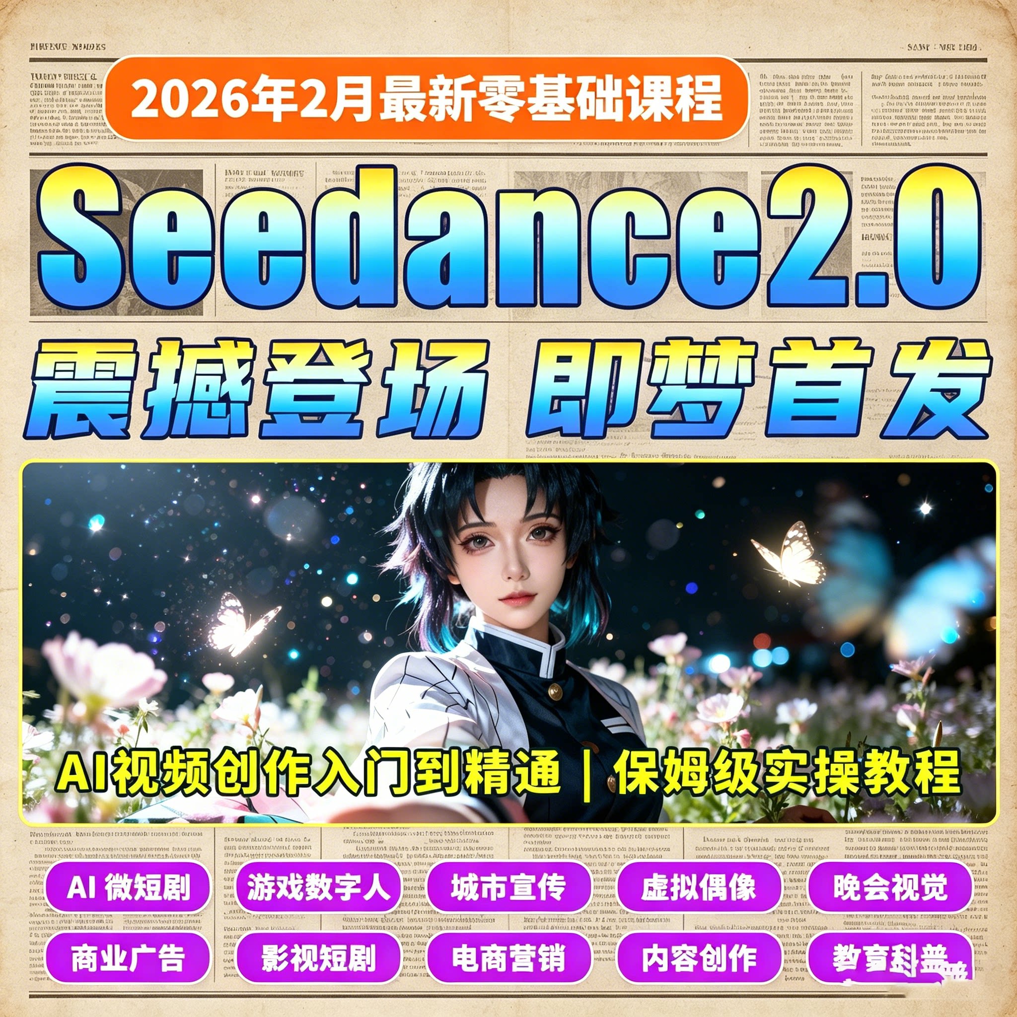 即梦Seedance2.0AI教学影视剪辑实操课程搭配提示词实用模板大全