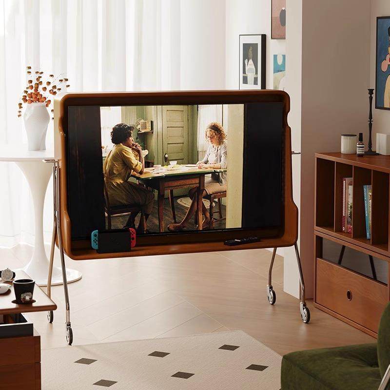 北欧中古电视机支架客厅简约电视架实木小户型卧室可移动电视柜