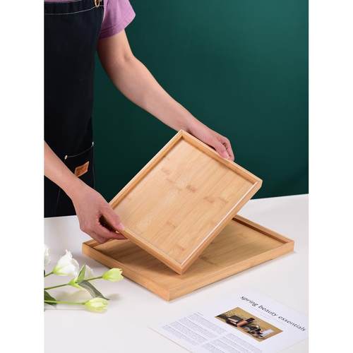 日式竹木制烧烤串串托盘家用茶盘商用酒店餐厅竹盘收纳盘木质木盘