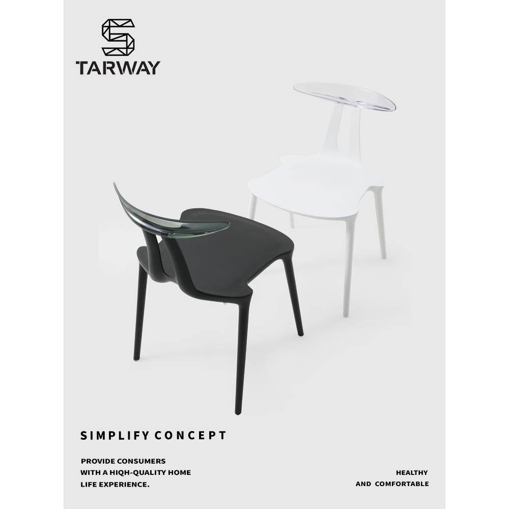 STARWAY设计师透明椅子非亚克力岛台靠背餐椅简约网红家用海豚椅