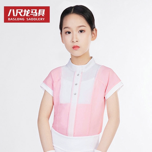 夏季马术T恤骑马马术上衣短袖男童女童抗紫外线骑士服装男女儿童