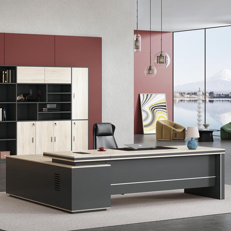 老板桌椅总裁桌简约轻奢高档大气办公室经理主管办公桌班台