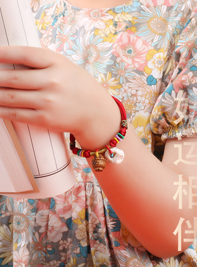 普陀山桃木手链桃篮婴儿压惊儿童防惊吓猪精手串宝宝猪惊骨红手绳