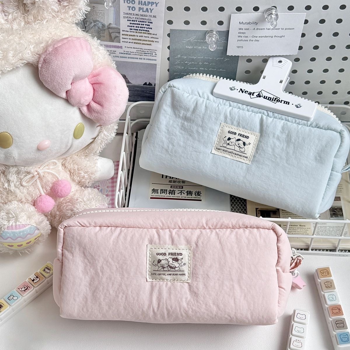 可爱卡通笔袋学生便携大容量文具收纳袋少女心文具高颜值铅笔袋ins风简约加厚多层便携包小清新小众不撞款包,文具电教/文化用品/商务用品,笔袋,淘宝优惠券,粉丝福利购,淘宝优惠卷