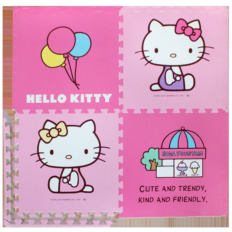 卡通kitty猫泡沫地垫拼接宝宝爬行垫婴儿童爬爬垫子加厚50x50