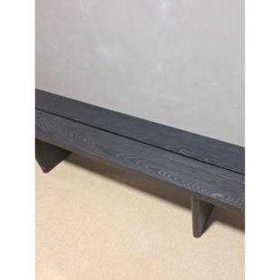 凳实木床尾凳休息凳 侘寂风白蜡木长凳黑色客厅家用长条凳入户换鞋