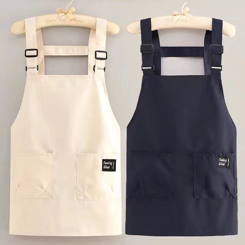 围裙短款帆布厨房做饭防污耐脏小个子围腰上班M家用工作服定制log