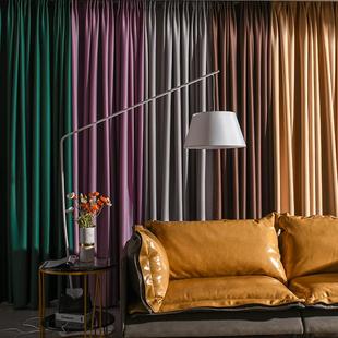 窗帘2023年新款 遮光隔热窗帘北欧简约挂钩式 卧室阳台防晒遮阳布