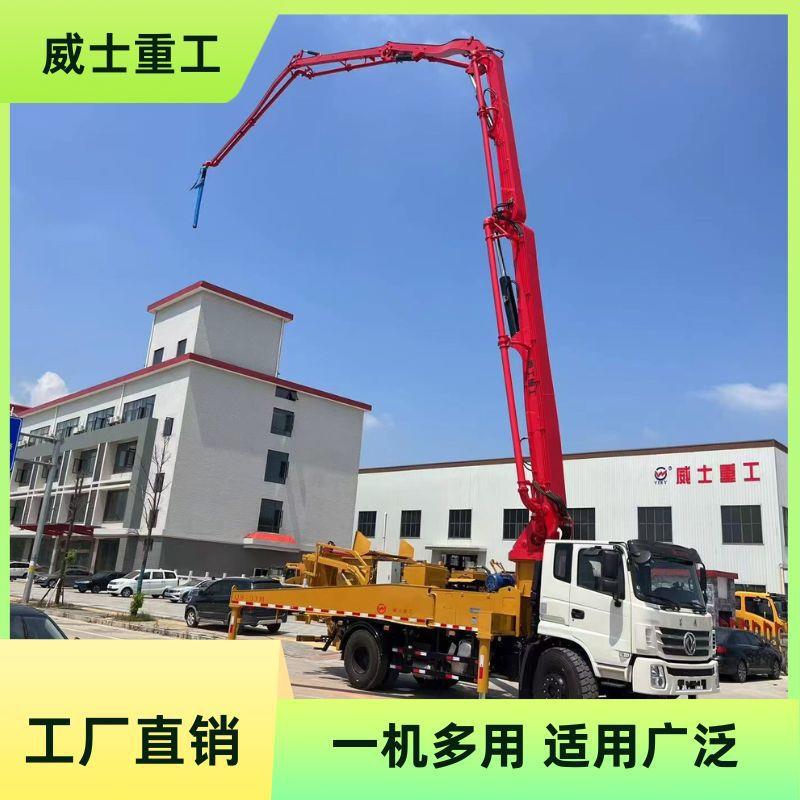 混凝土搅拌一体输送泵车农村建房护坡挡墙工程操控简单