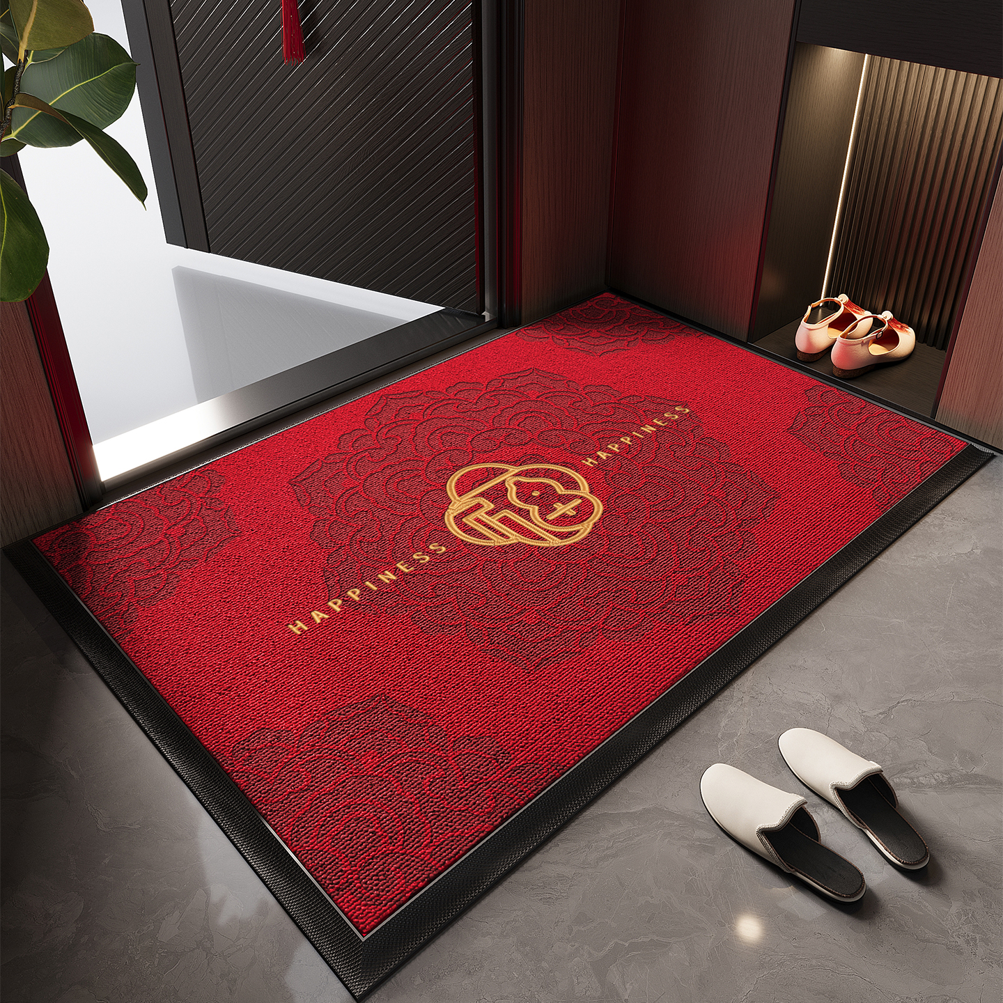 大门口门垫红色地垫入户门垫