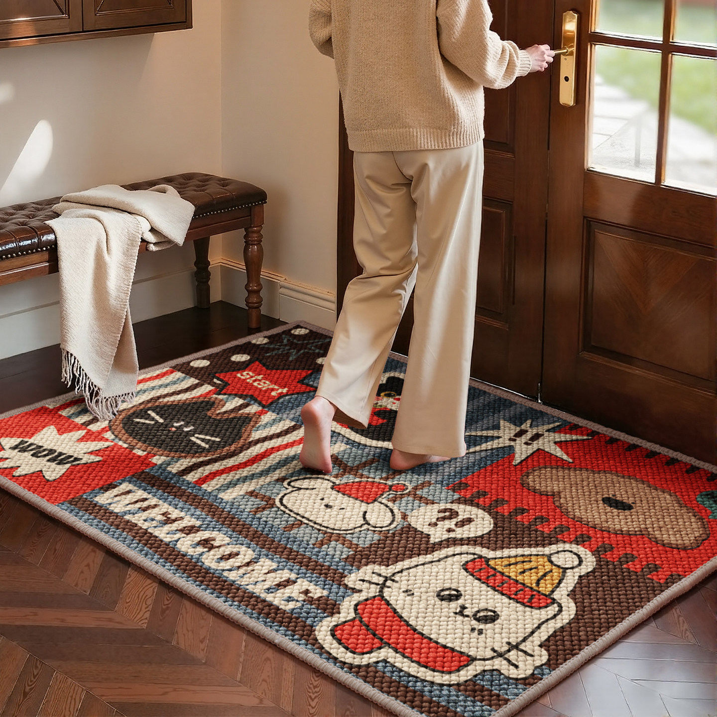 新款玄关大门进门脚垫入户门地垫高级感大颗粒新款防滑可定制地毯,居家布艺,入户地垫,淘宝优惠券,粉丝福利购,淘宝优惠卷