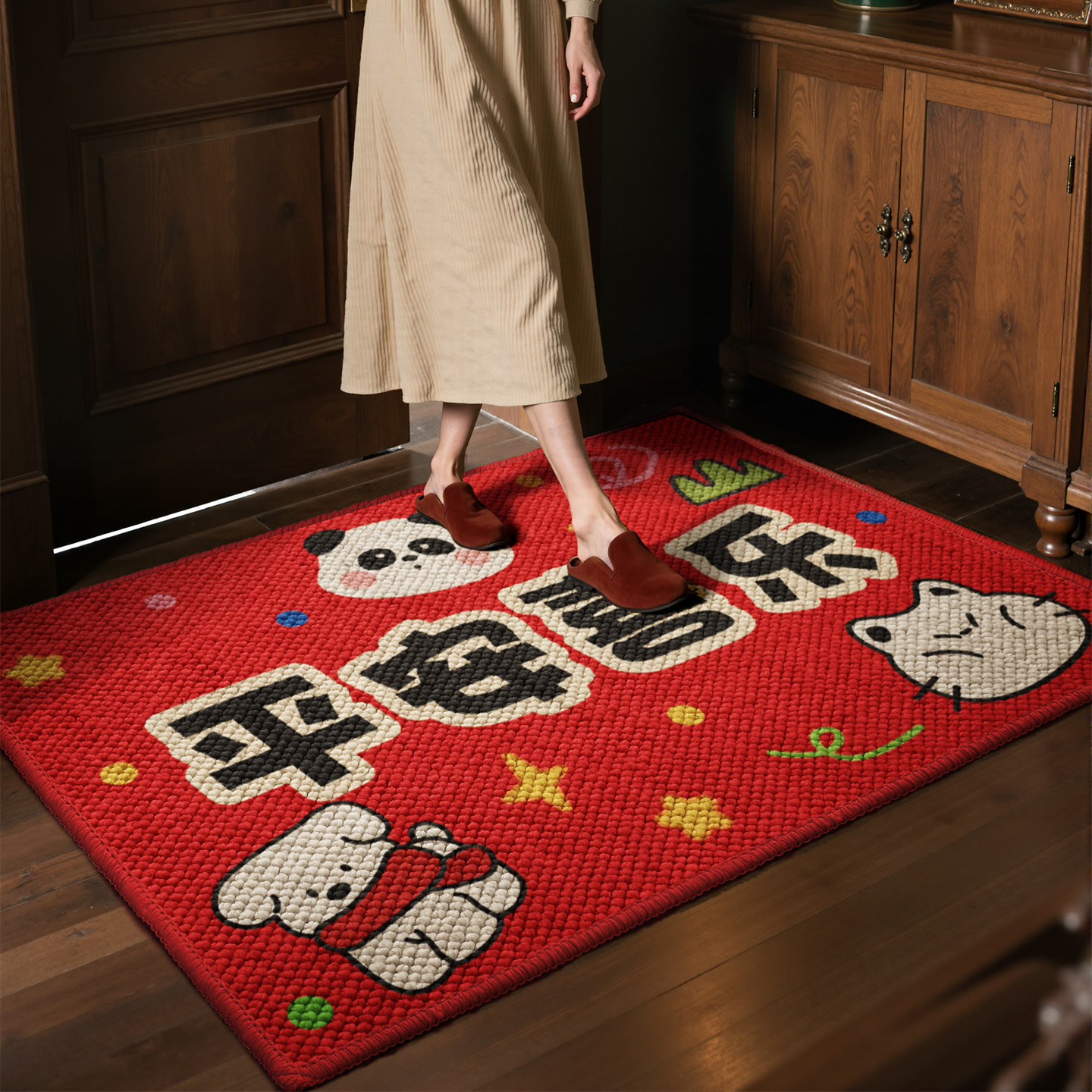 新款入户门地垫马年玄关大门脚垫高级感大颗粒新款防滑可定制地毯,居家布艺,入户地垫,淘宝优惠券,粉丝福利购,淘宝优惠卷