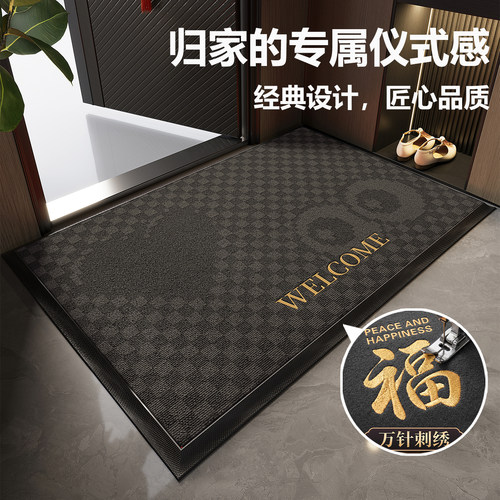 2026新款入户门地垫轻奢高级感现代灰色玄关防滑脚垫耐脏除尘地毯