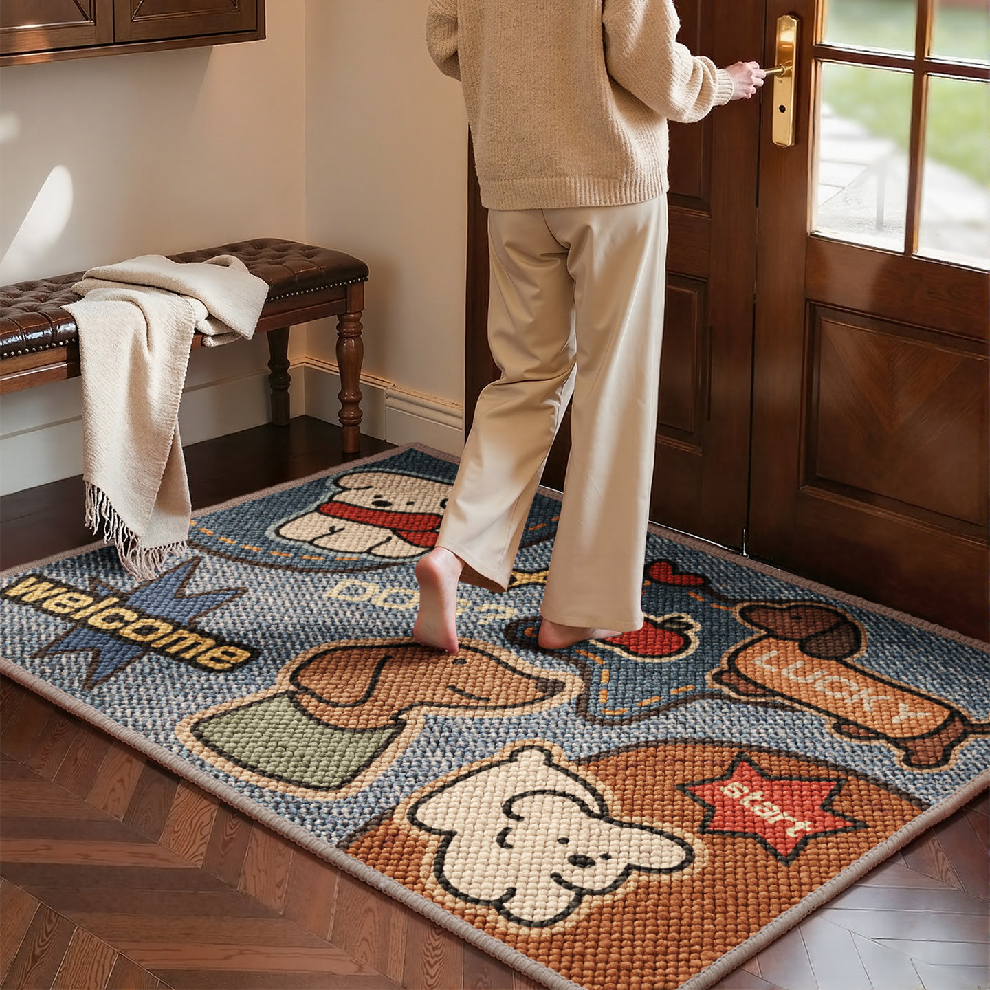 高级感大颗粒入户门地垫2026新款玄关进门脚垫新款防滑可定制地毯,居家布艺,入户地垫,淘宝优惠券,粉丝福利购,淘宝优惠卷