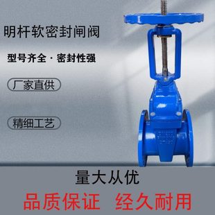 球墨铸铁法兰明杆暗杆软密封闸阀弹性座封闸阀自来水阀DN50