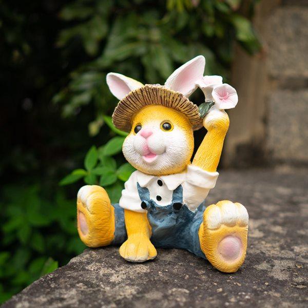 户外花园创意树脂可爱坐姿卡通兔子布置摆设庭院造景园艺装饰摆件,家居饰品,户外/庭院摆件,淘宝优惠券,粉丝福利购,淘宝优惠卷
