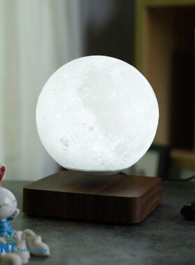 磁悬浮供灯台灯氛围床头灯创意礼品佛堂摆件家用小夜灯悬浮月球灯