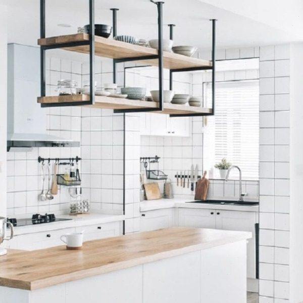 北欧实木铁艺吊架置物架多层板架搁板架简约艺术吊顶厨房收纳吊架,收纳整理,顶天立地收纳杆/架,淘宝优惠券,粉丝福利购,淘宝优惠卷