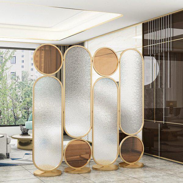 屏风隔断移动玻璃墙简约玄关客厅办公室法式餐厅美容院遮挡免固定