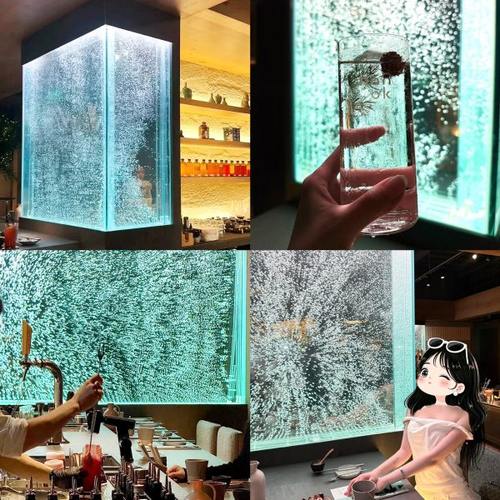 水幕气泡缸流水造景水舞大型创意屏风隔断玄关鱼缸客厅水族箱定制