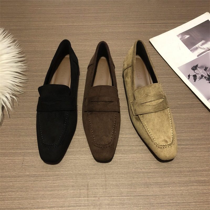 简约内增高方头内增高乐福鞋黑色卡其咖啡休闲纯色平底圆头女鞋,女鞋,时尚休闲鞋,淘宝优惠券,粉丝福利购,淘宝优惠卷