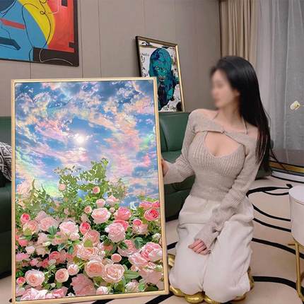 2024新款钻石画玫瑰花满钻高难度手工diy砖石点钻贴画十字绣客厅