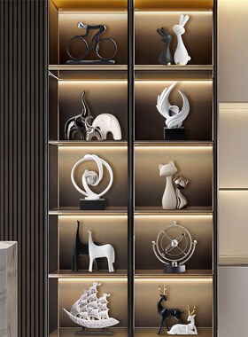 现代简约酒柜装饰品摆件轻奢x高档客厅电视餐边柜家居软装高端大