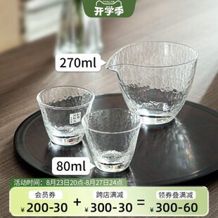 茶壶玻璃日式片分锤酒壶公道杯手工木东洋分茶器清酒目纹佐佐水晶