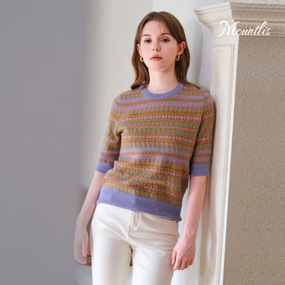 Mountlis羊绒巴洛克风半袖