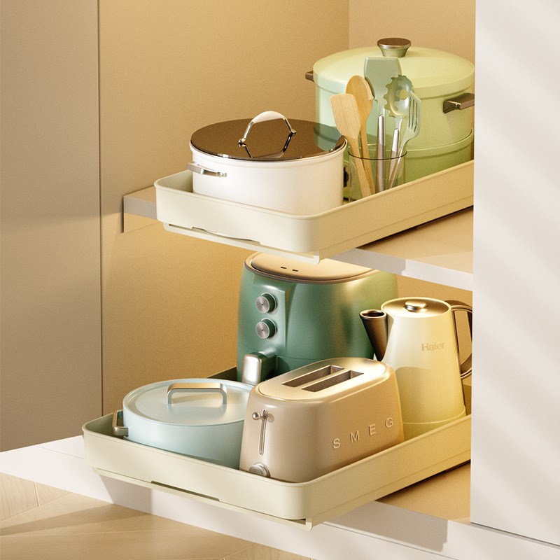 碗柜碗碟收纳架厨房碗架碗盘收纳橱柜拉篮抽屉式盘子沥水置物架子