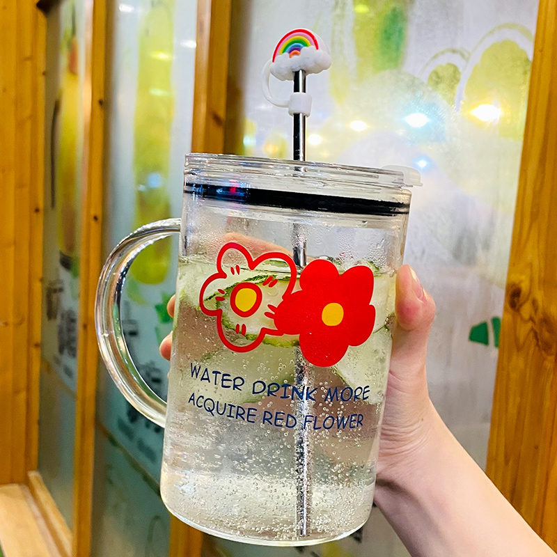 玻璃杯水杯超大容量大肚p杯高硼硅杯子男女办公室夏季1000ml开水