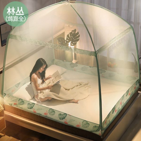 蒙古包蚊帐家用2025新款免安装可以挂风扇可拆洗三开门3文章全底