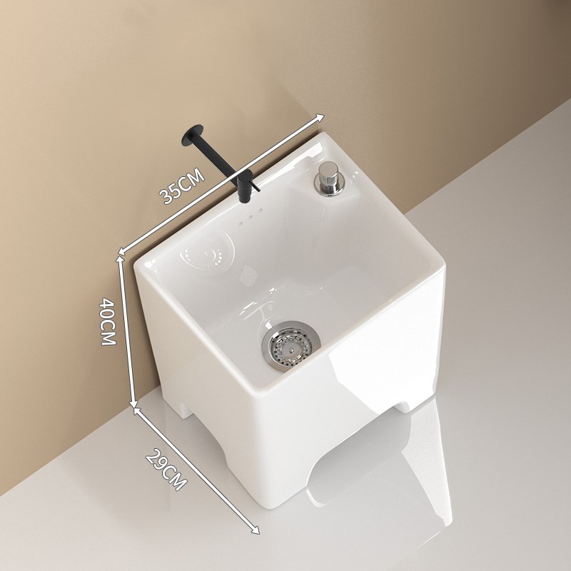 Xoro新陶瓷拖把池四腿带腿家庭阳台浴室洗拖P把盆地板拖把桶拖把