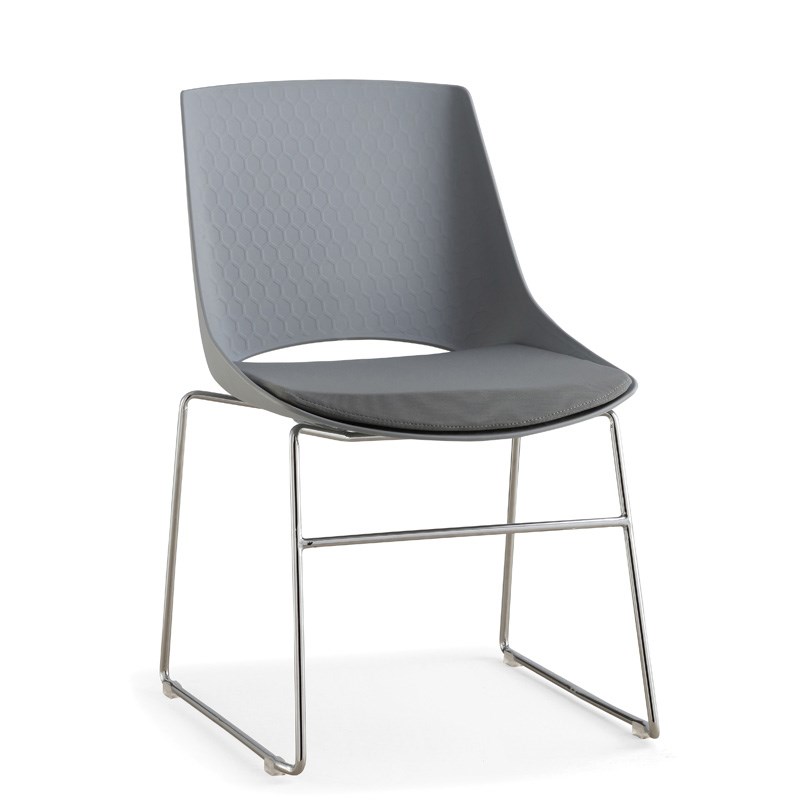 时尚会议椅塑钢餐椅无扶s手会客新闻椅学生阅览椅洽谈接待椅培训