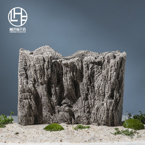 陶瓷工艺壁石鱼缸造景背景装饰假山上水石爬台造景水景流水摆件