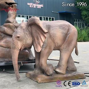 仿真动物世界远古生物大草原非洲象可喷水硅胶软体动态亲子大象