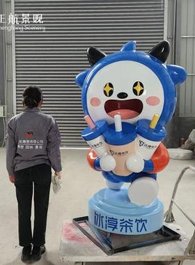 玻璃钢卡通动漫人物小型雕塑定制企业形象公仔桌面摆件生产厂家