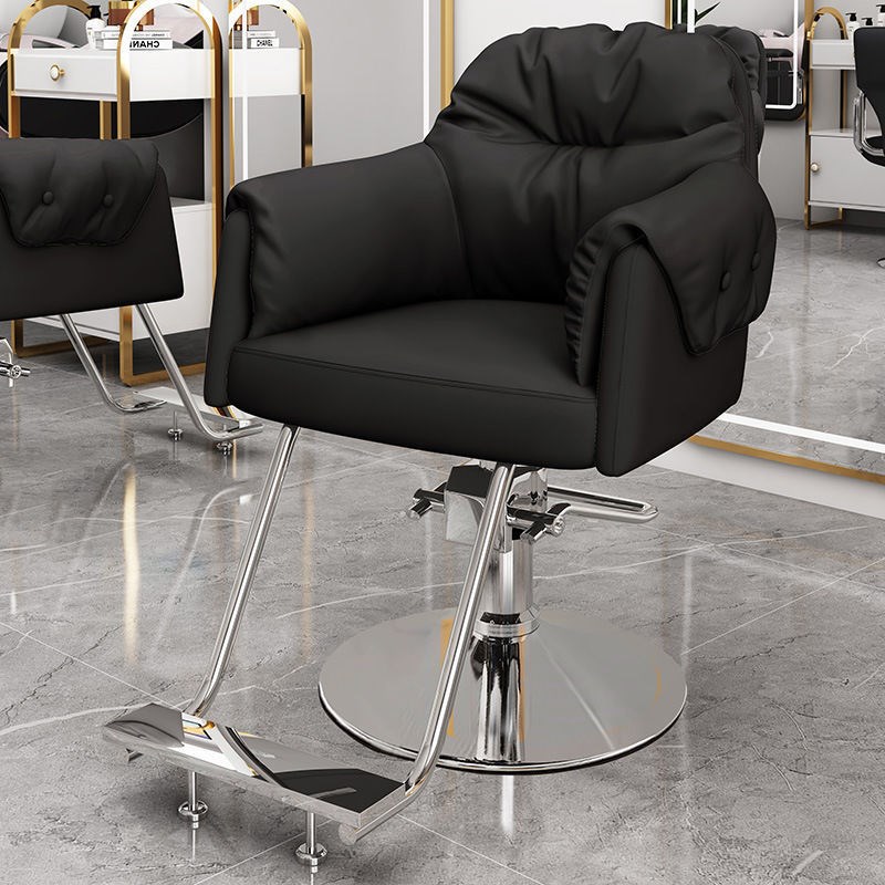 网红理发店椅子不锈钢椅子烫染剪发椅子升降旋转加厚发廊