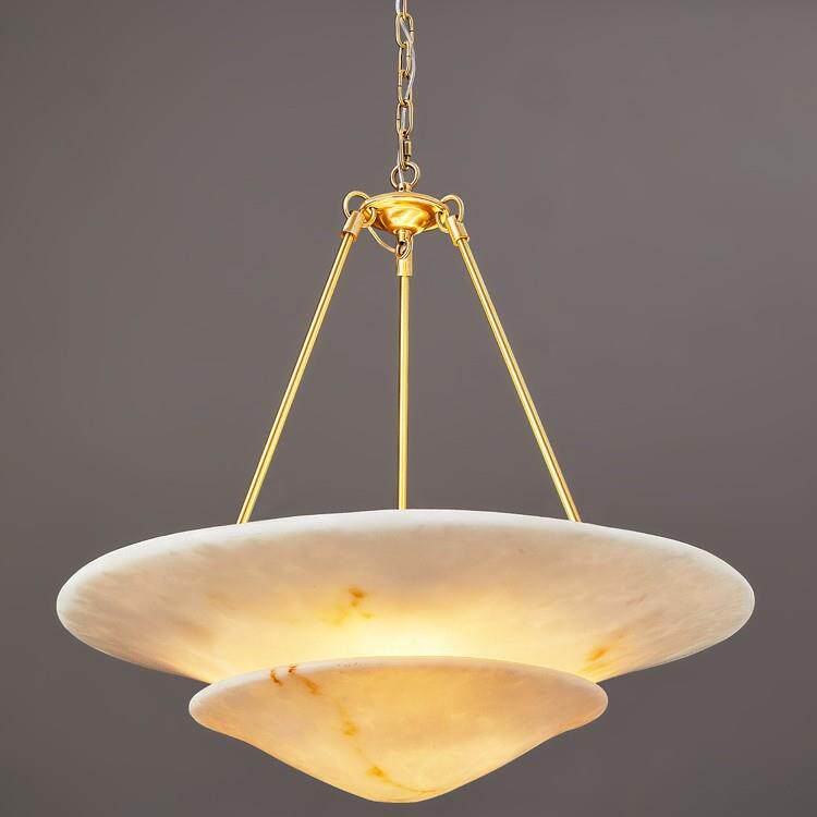 现代轻奢仿云石吊灯新款卧室灯法式美式设计师高端别墅客餐厅灯具