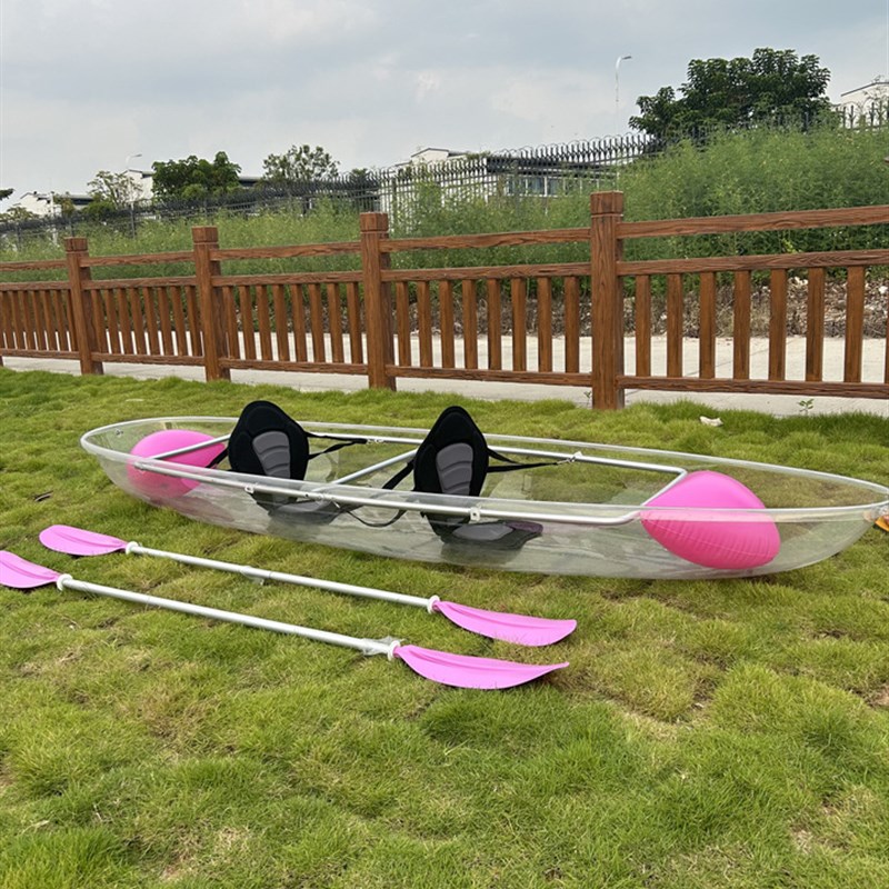 沃浪wolang网红透明船双人透明皮划艇独木舟水上玻璃船PC透明船