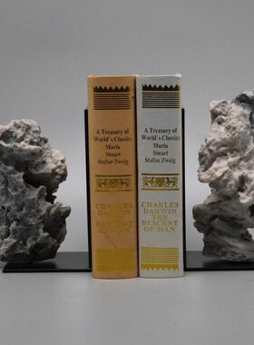 工艺品摆件创意样板间挡书现代书靠石头书房办公室客厅新中式禅意