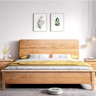 实木床135的二床红米原木橡一单人床北儿童宽储物小美1.2米CM八五